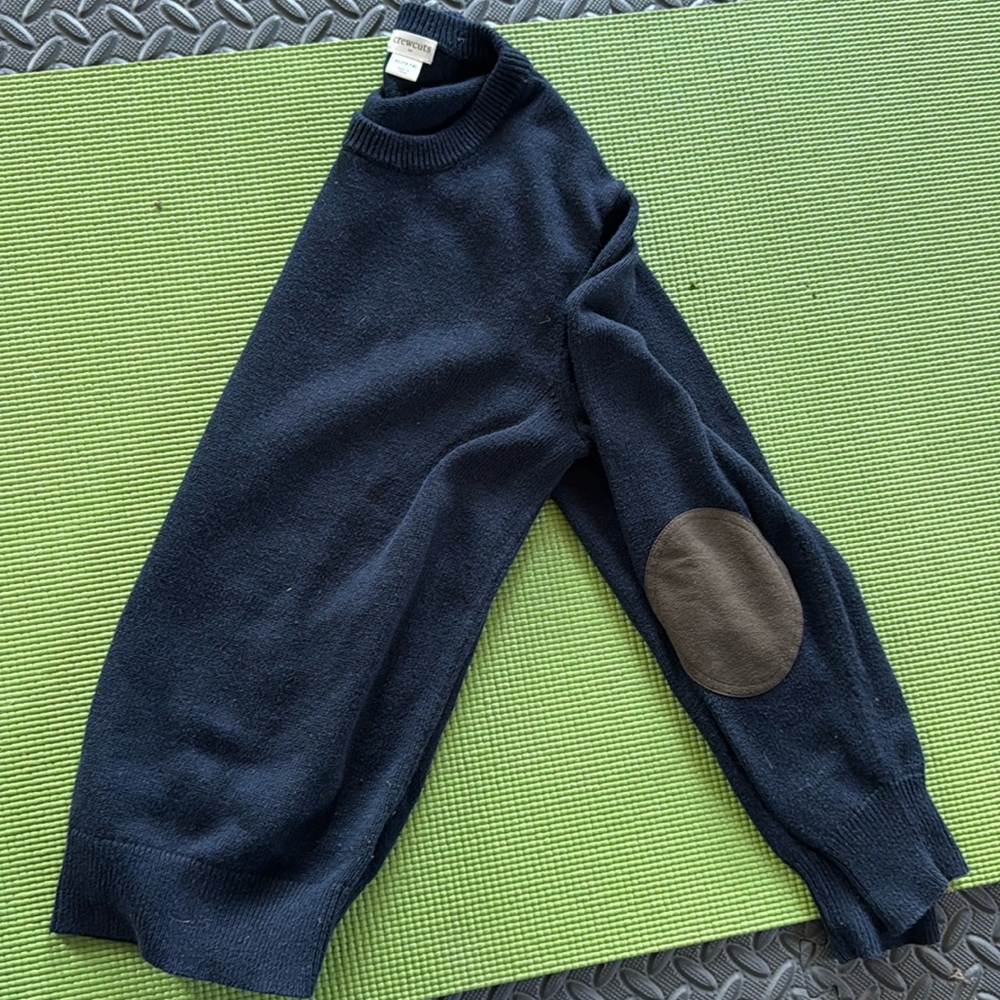 Crewcuts Knot Navy Sweater w/ elbow patch